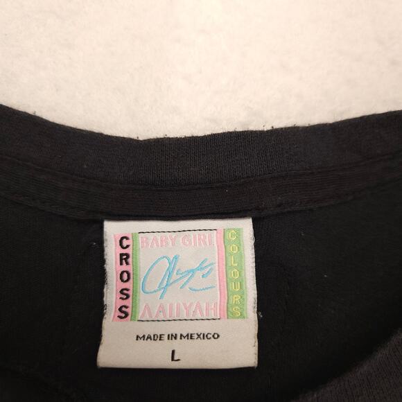 Aaliyah Band Short Sleeve Graphic Crew Neck Shirt Womens Size Large L Black - Picture 3 of 9